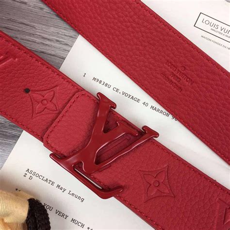 louis vuitton red belt men's.